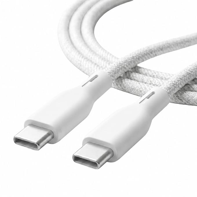 Ëssentials by Upström USB-C naar USB-C Kabel 100W 1.2m – Snelladen & Datakabel (480 Mbps) – voor iPhone, Samsung, Android & MacBook – Extra Sterk & Gerecycled