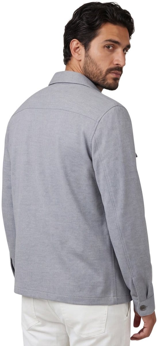 overshirt Gentiluomo grijs gemeleerd knoopjes normale fit