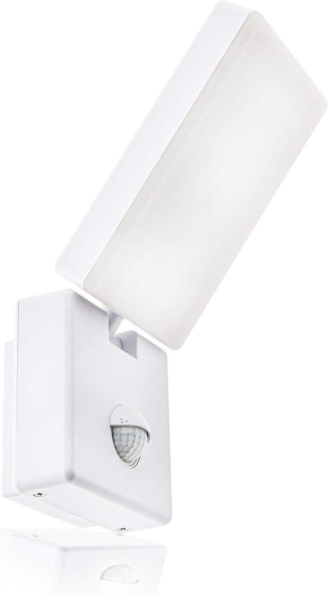 Draaibare LED Buitenlamp met Bewegingssensor 10W - 800 Lumen - IP54 - Daglicht Wit