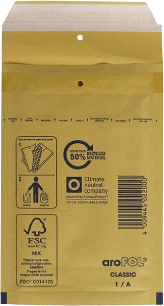 Gerimport Envelop 10 X 16,5 Cm Papier Geel