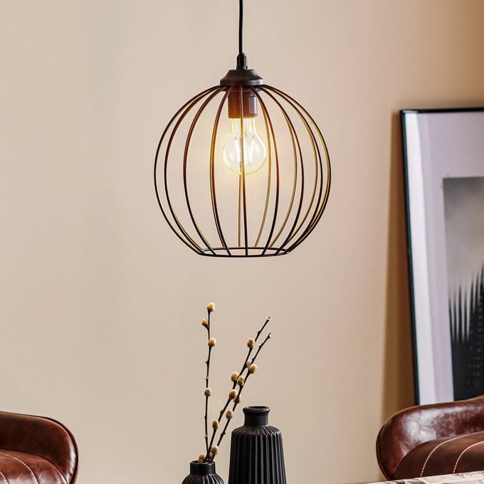 HELAM Hanglamp Cumera met kooi-kap, Ø 24 cm