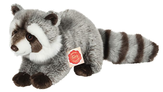 Hermann Teddy Knuffeldier Wasbeer - zachte pluche stof - premium knuffels - multi kleuren - 29 cm