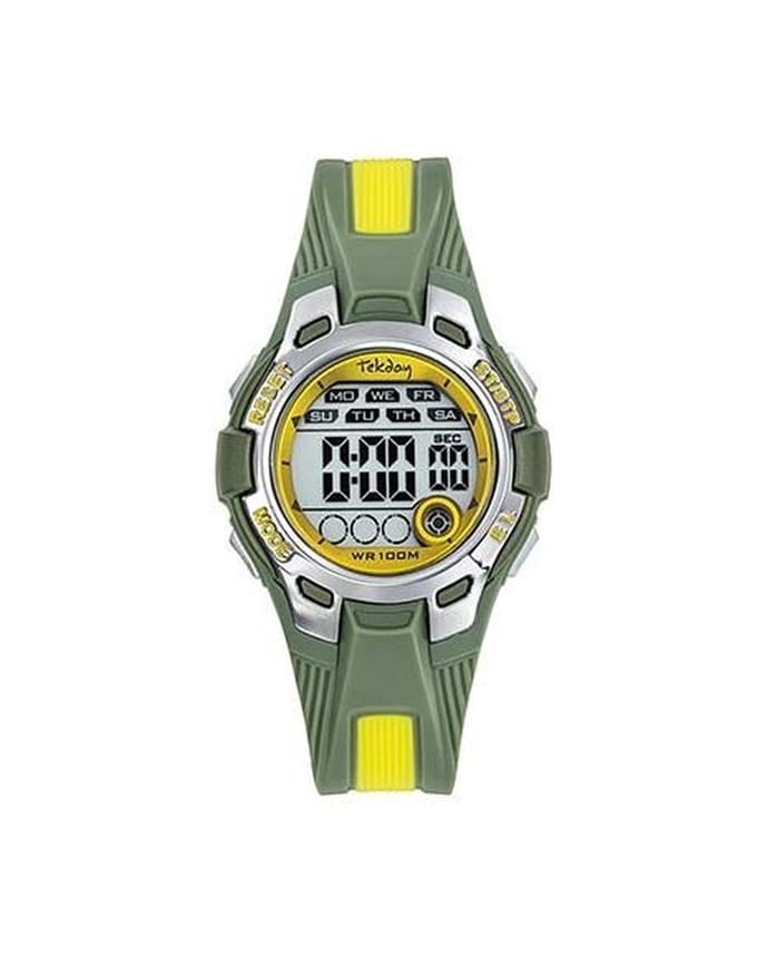 Tekday-Sportief-Digitaal-Sterk kinderhorloge-Groen/Geel-Waterdicht