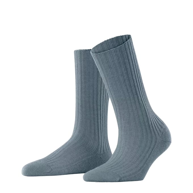 FALKE Cosy Wool Boot eenkleurig wol sokken dames blauw - maat 35-38