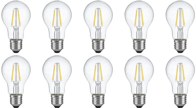 SPL E27 LED Lamp 4W met Dag en Nacht Sensor - Warm Wit - LED Filament - Vervangt 40W - 10 Stuks