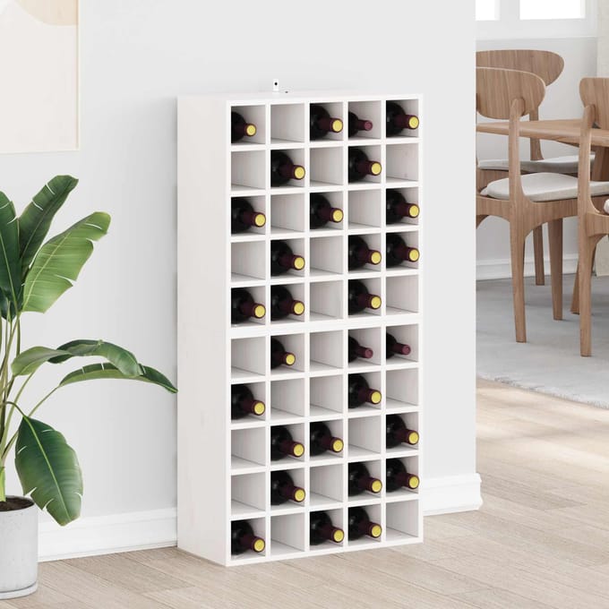 vidaXL - Wijnrek - 2 - st - Wit - 56 - x - 25 - x - 56 - cm - Massief - grenenhout