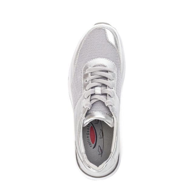 Gabor rollingsoft sensitive 66.897.10 - dames rollende wandelsneaker - Zilver - maat 38 (EU) 5 (UK)