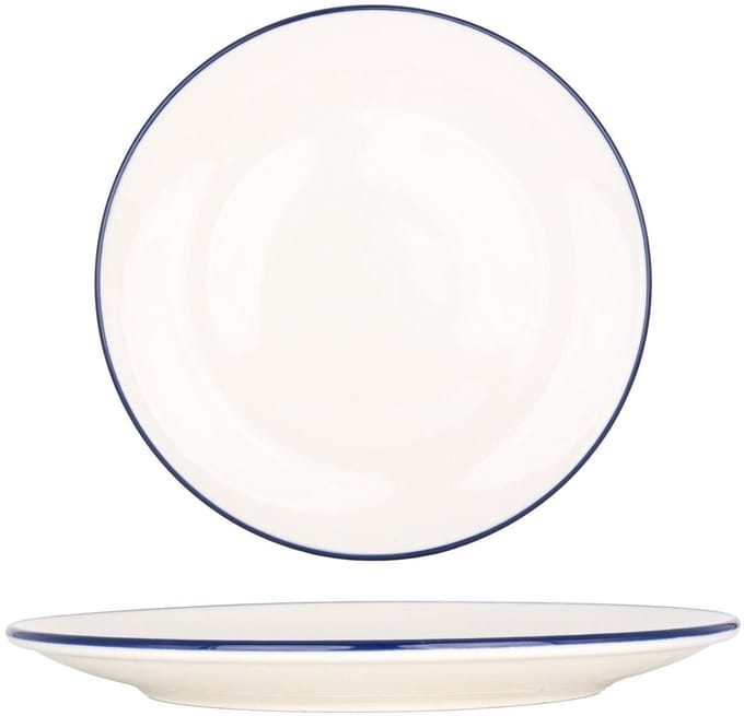 Bonna Dinerbord - Linea Blue - Porselein - 25 cm - set van 6