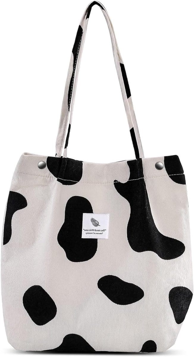Dailygoods - Modieuze Corduroy Schoudertas voor Dames, Grote Capaciteit, Luipaard