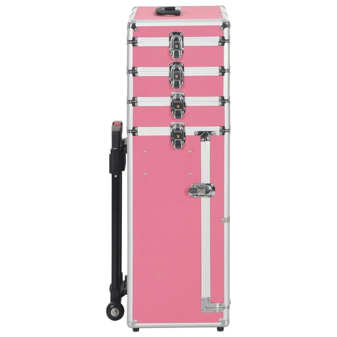 vidaXL Make-up trolley aluminium roze
