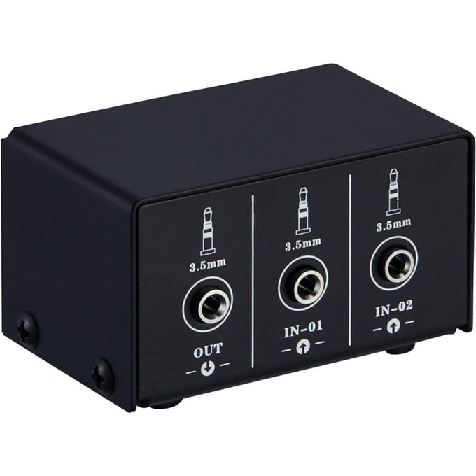 LINEPAUDIO Audio Switcher 3,5 mm 2 in 1 Uit / 1 in 2 Uit A/B Switch Stereo Audio Splitter Box met black
