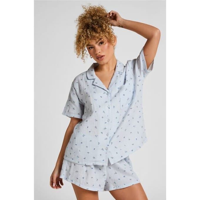 Hunkemöller Mousseline Short Blauw