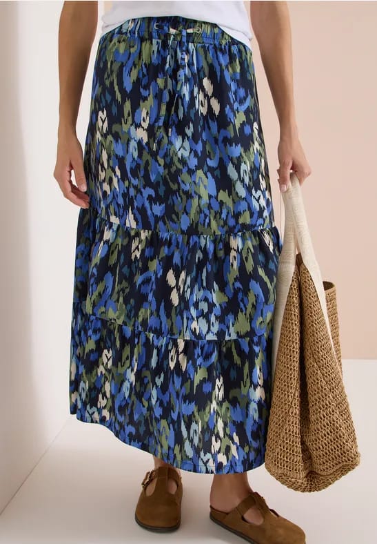 Maxirok met volants en print