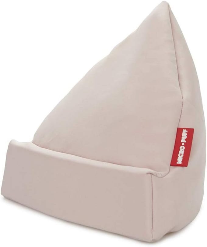 Roze microfiber tablethouder met kussen voor tablet, smartphone en e-reader