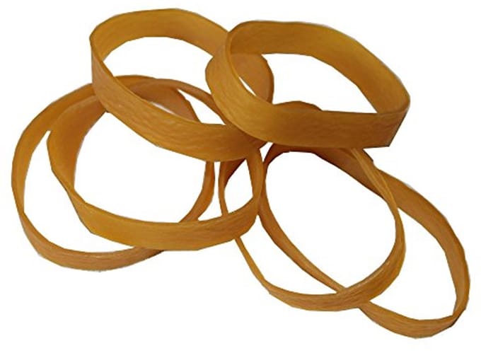 Elastieken met opbergdoos voor kantoor en school - 80x 10mm banden