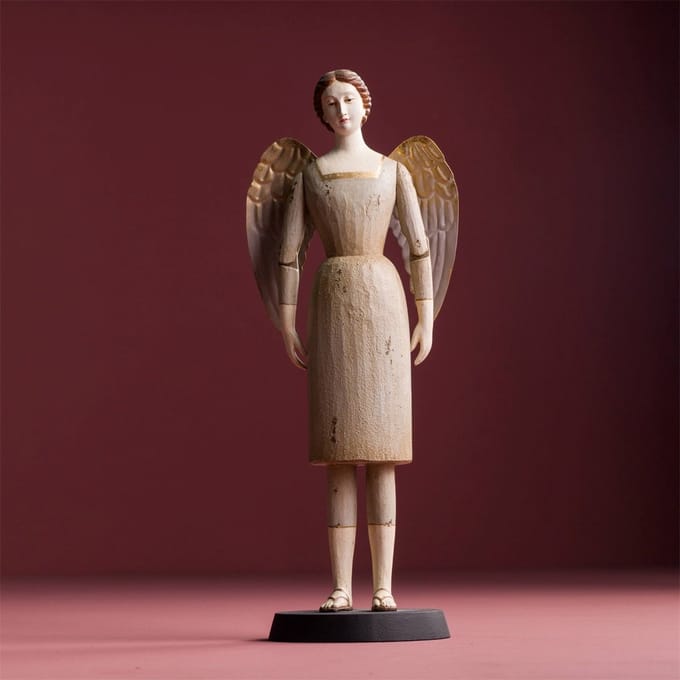 Anita engel staand, grijs 16x13x40cm