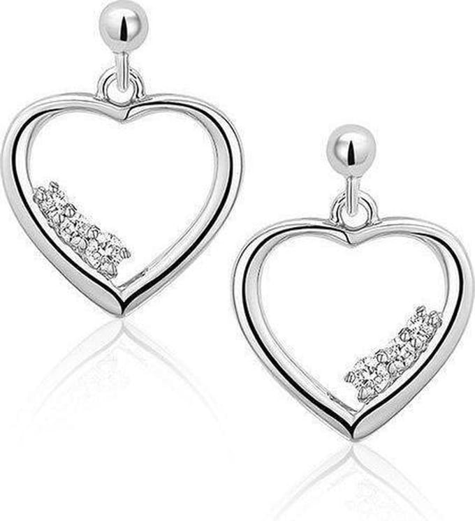 Montebello Oorbellen Este - 925 Zilver Gerhodineerd - Hart - 10x15mm