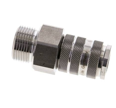 RVS DN 10 Luchtkoppeling Snelkoppeling G 3/4 inch Buitendraad - CLS10-M-SSL-P-034