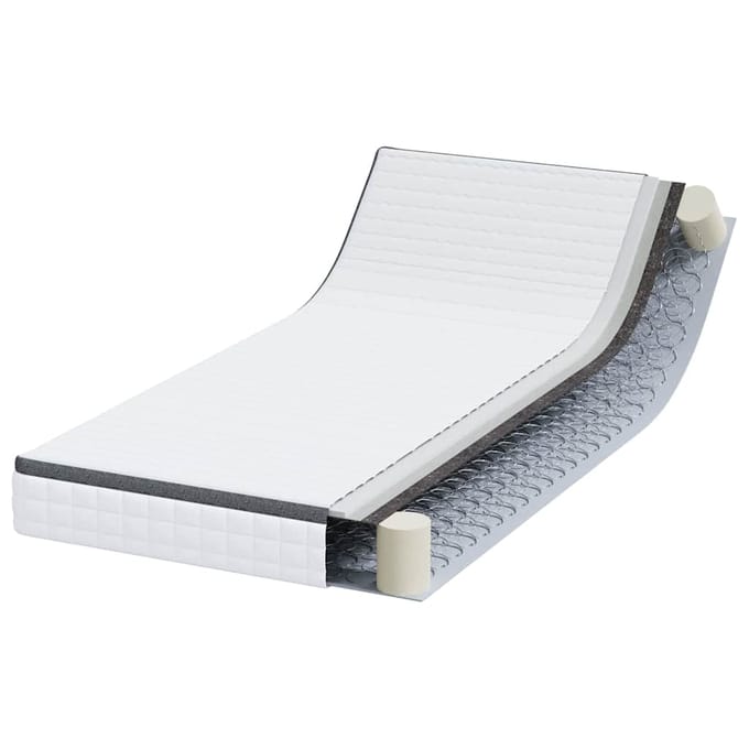 vidaXL - Matras - Medium - zacht - 100 - x - 200 - cm - Wit - en - Grijs