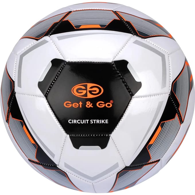 Get & Go Voetbal - Circuit Strike - Wit/Zwart - Maat 5 - Ø ca. 22 cm