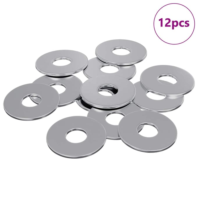 vidaXL - Washers - 12 - st - Zilver - 18 - x - 18 - x - 1,2 - mm - IJzer