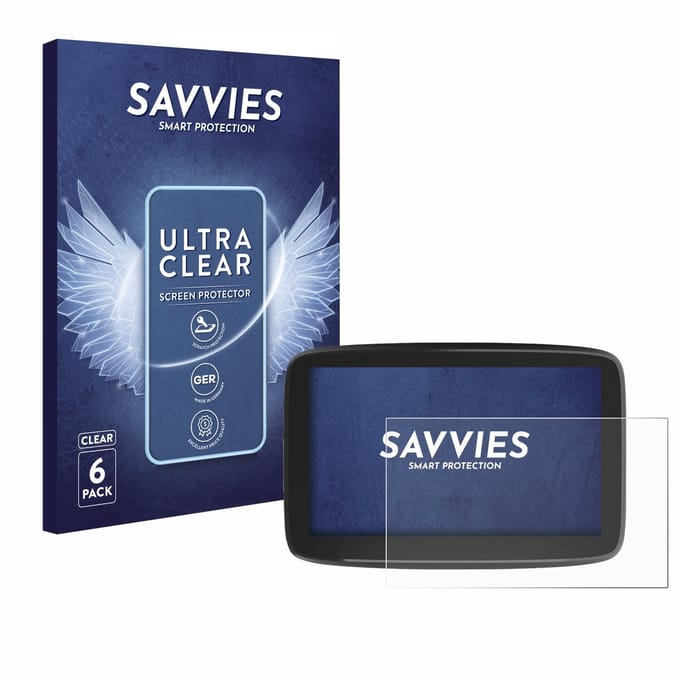 Savvies - Screenprotector voor TomTom GO Classic 6" - Folie Beschermfolie transparant 6 Stuks