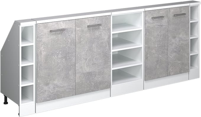 Vicco Rion Kastenset voor schuine wand – Set van 5 Beton/Wit