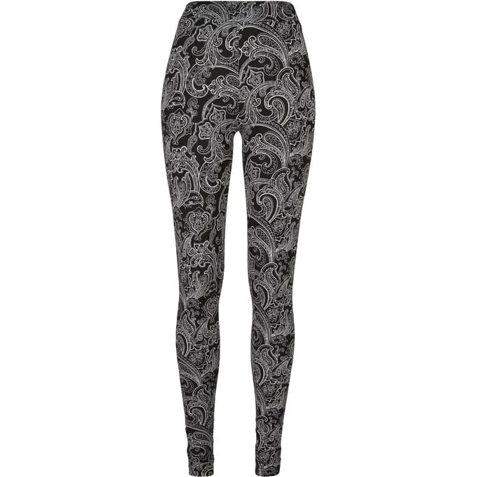 Urban Classics - Soft AOP blacknewpaisley Legging - S - Zwart