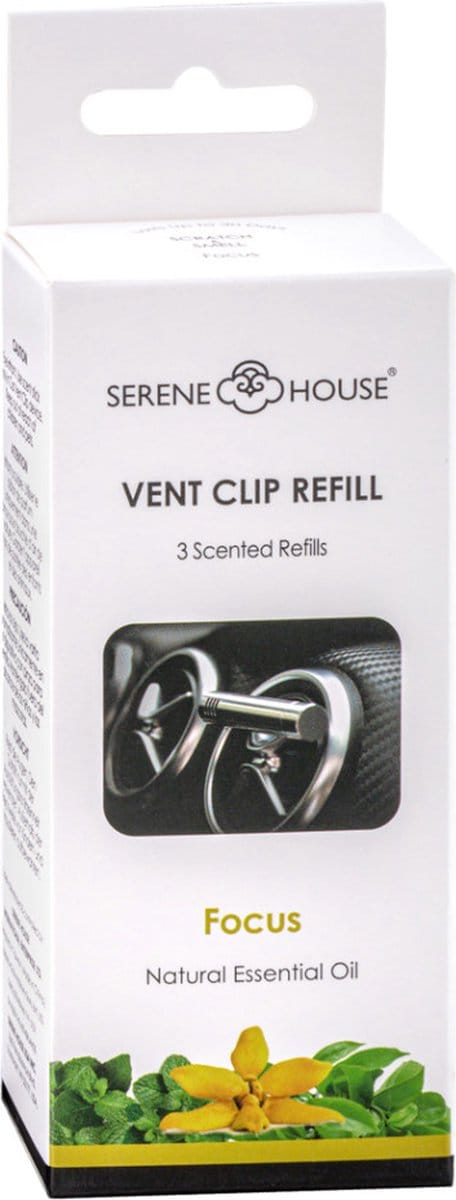 Serene House autoparfum clip navulling (3pcs) - Focus