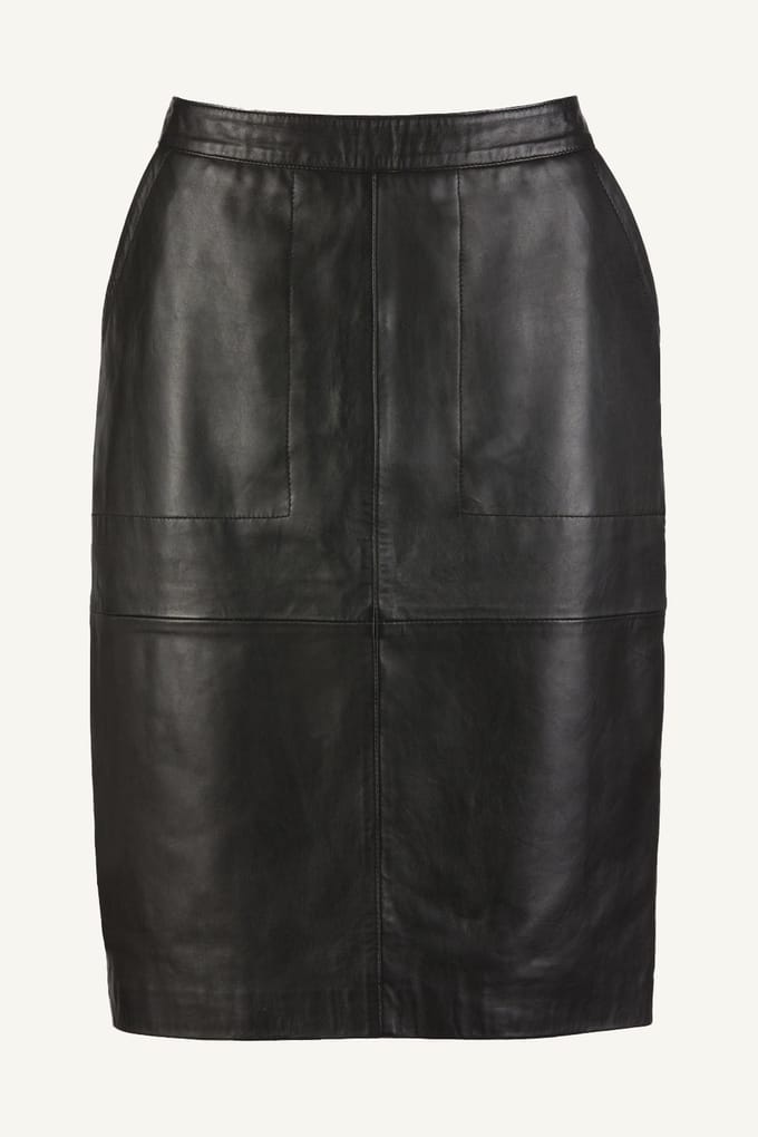 By-Bar Basic Leather Skirt Black Maat: M | Leren rokken Outlet | Dames | Zwart