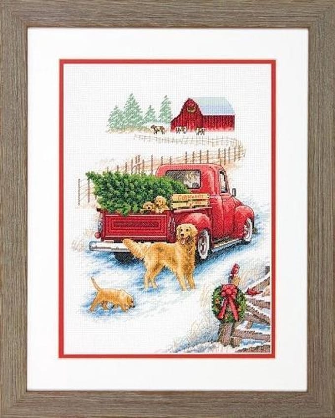 Borduurpakket winter rit om te borduren van Dimensions met telpatroon 70-08971