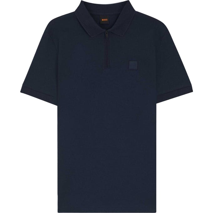 Boss Heren Regular Poloshirt met Korte Mouwen (Blauw)