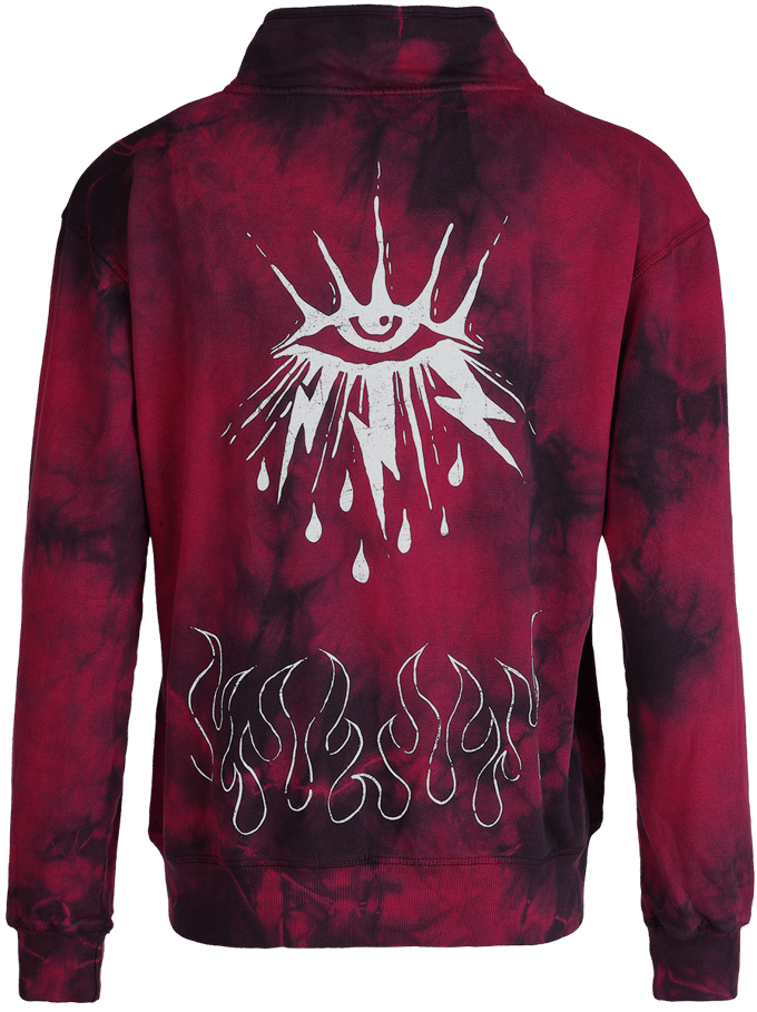 Outer Vision - Gothic Vest met capuchon - Sky Tears - S - voor Vrouwen - zwart-rood