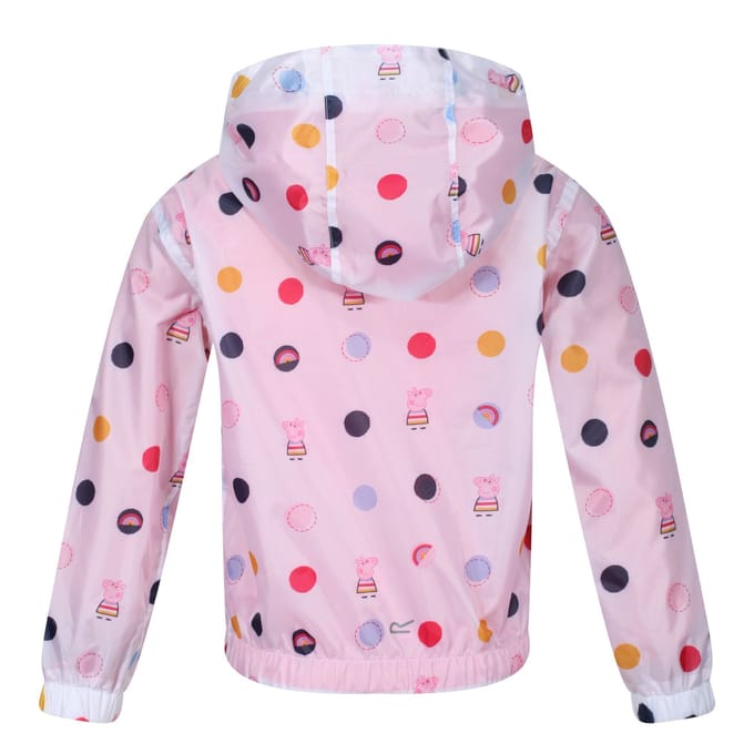 Regatta Kinder/Kinderen Peppa Pig Polka Dot Waterdichte Jas met Kap (Lichtroze)