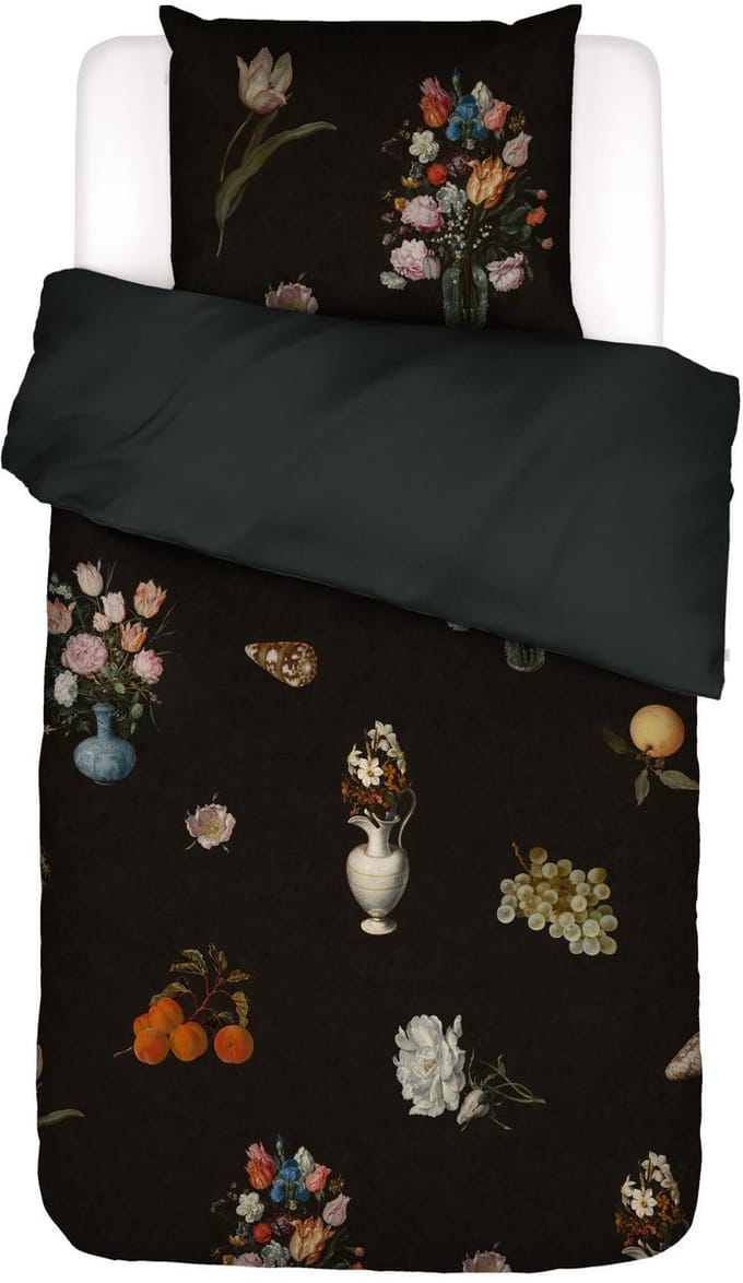 Essenza Amadee Dekbedovertrek Katoensatijn Zwart - Eenpersoons – 140x200/220 cm