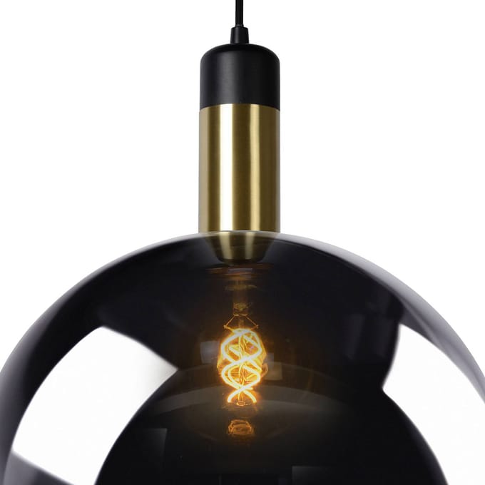 Lucide Hanglamp Julius - Gerookt Glas - 20cm - E27