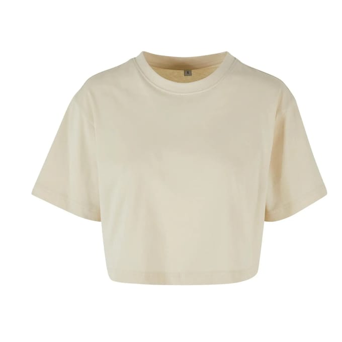Build your Brand Ladies Short Oversized Tee BY264 - Sand - XS
