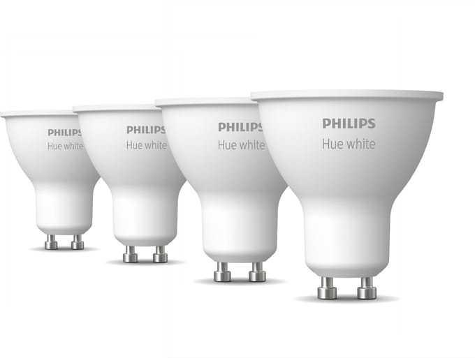 Philips Hue Voordeelpakket - GU10 - met 4 Spotjes - Warmwit Licht - Hue White