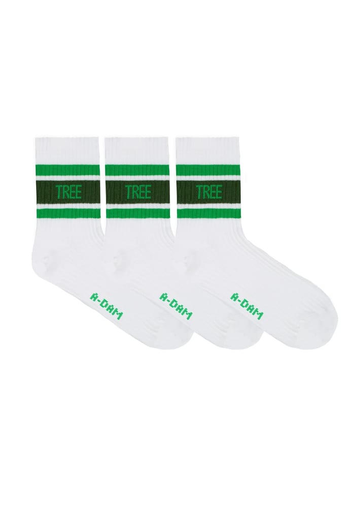 A-DAM  3-pack Quarter Crew Socks Treehugger White Taglia: 36-40 | Biancheria intima Outlet | Unisex | Bianco