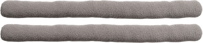 Luance Tochtstopper - 2x - lichtgrijs - Teddy stof - 80 cm - tochtrollen - polyester