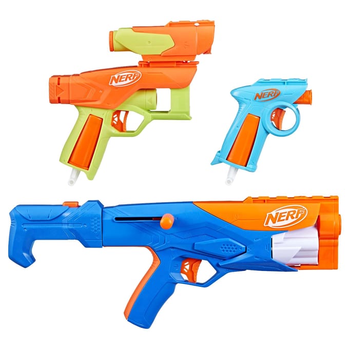 NERF N Series Gear Up Pack - set van 3 speelgoedblasters - Inclusief 18 Nerf N1 darts