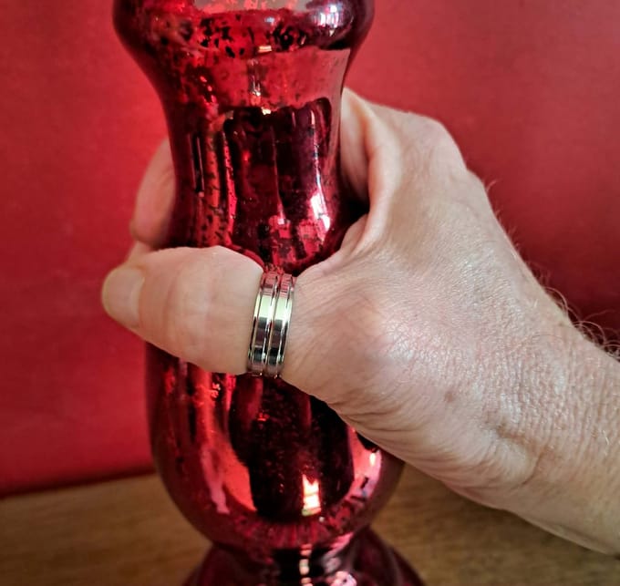 Zilverkleurige duimring heren maat 19 | Duimring | Heren | Stoer