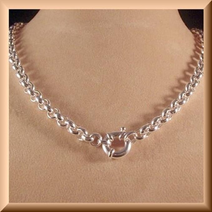 Zilveren Jasseron collier van 10 mm breed