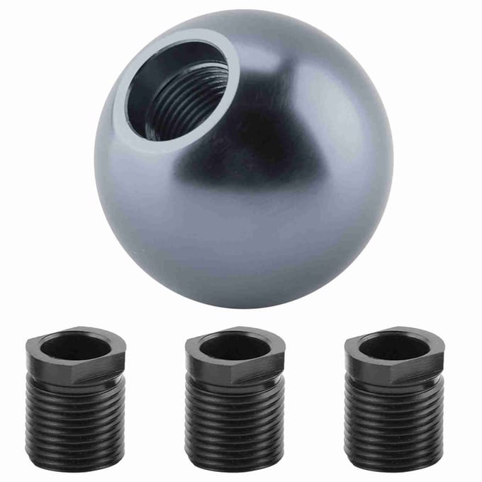 Pommeau de levier de vitesse manuel universel pour voiture, forme ronde Titanium black