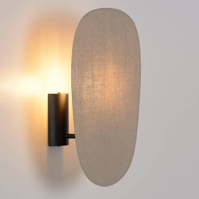 MARKET SET wandlamp Screen 70's, 40 cm hoog, jute, textiel