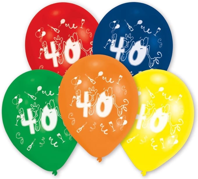 Amscan Ballonnen 40 Jaar 10 Stuks 25 Cm