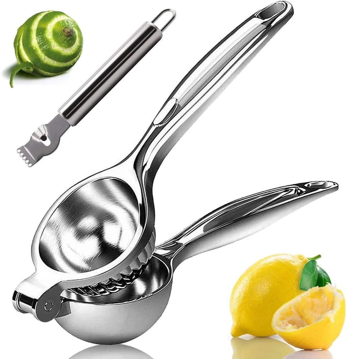 Citruspers - Handige Juicer - Sap Extraheren - Eendelig Pershoofd - 22 cm - Zilverkleurig