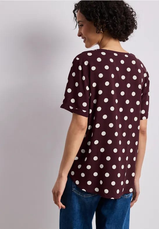 Blouse met korte mouwen en omslag