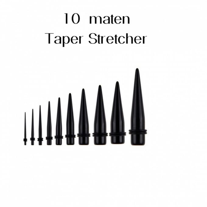 10 maten Taper stretcher 1.6 mm- 12 mm - Charme Bijoux