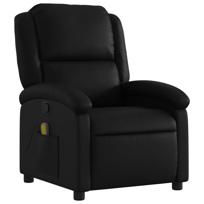vidaXL - Massagestoel - van - zwart - kunstleer